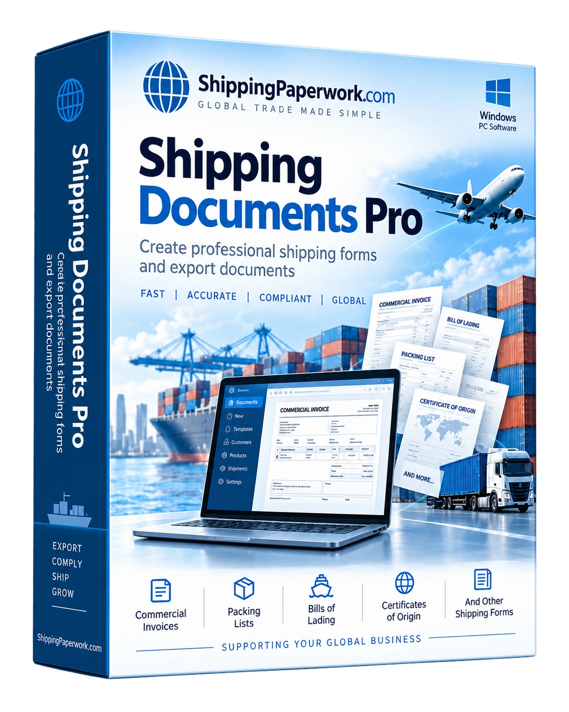 Shipping Documents Pro Windows shipping documents software box